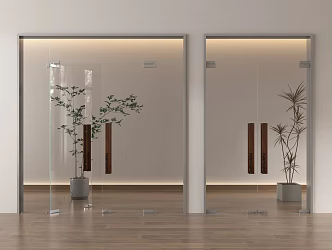 Modern Glass Single Door Glass Double Door Glass Door Entry Door Office Glass Door 3d model