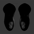 Black Leather Cowboy Boots Featuring Silver Embroidery And Stylish Medium Heel Design