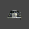 Vintage Gray Classic Car Design With Round Headlights Front Grille And Retro Body Lines