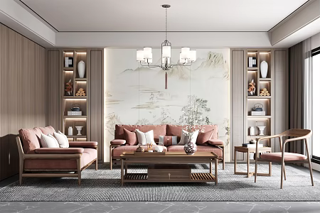 New Chinese Living Room 3d model