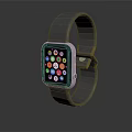 Modern Smart Watch With Gray Strap Displaying Colorful App Icons On Screen