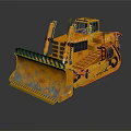 Yellow Heavy Duty Bulldozer With Tracked Undercarriage And Front Blade
