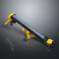Yellow And Black Industrial Mechanical Conveyor With Long Frame And Wheels