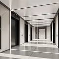 modern elevator hall elevator car 3d model