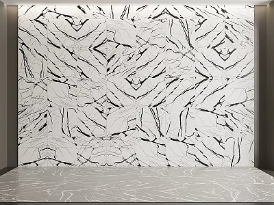 Black And White Veined Marble Decorative Wall And Floor Components For Interior 3d model
