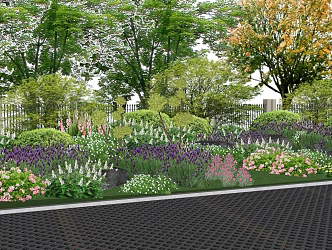 Plant Group Trees, Arbors, Shrubs and Flowers 3d model
