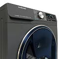 Samsung Front Load Washing Machine With Front View Interior Drum And Control Panel Features 3d model