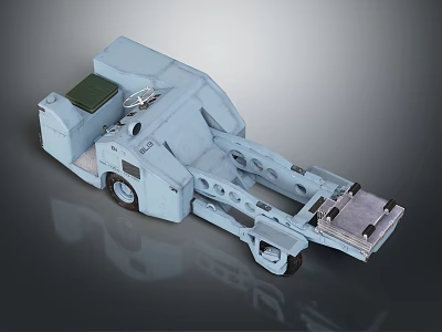 Light Blue Industrial Mechanical Device With Platform Wheels And Metal Structure 3d model