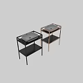 Modern Bathroom Sink Stand With Black Metal Frame And White Square Basin