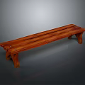 Solid Wood Long Bench With Sturdy Legs For Indoor Outdoor Use 3d model
