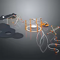 Outdoor Kids Sports Equipment With Climbing Nets Swings And Slides
