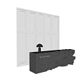 Reception reception background wall 3d model