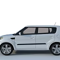 White Kia Soul Compact SUV With Boxy Design Black Accents And Silver Wheels