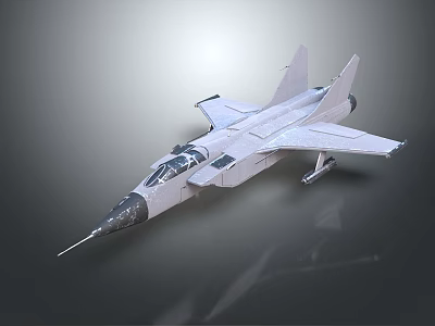 Sleek White Gray Fighter Jet 3D Model With Aerodynamic Design Details 3d model