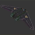 Black Stealth Fighter Model With Yellow Triangle Markings And Aerodynamic Design 3d model
