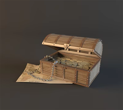 Modern Chest Coin Gold Chest 3d model
