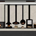 Modern Fireplace Designs With Four Different Black Chimney Styles Wood Stacked And Light Colored Wall