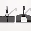Dual Office Electronics Document Scanners With Black Bases White Black Stands And Documents 3d model