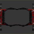Mechanical Industrial Equipment Frame With Black Red Structural Components And Metal Supports