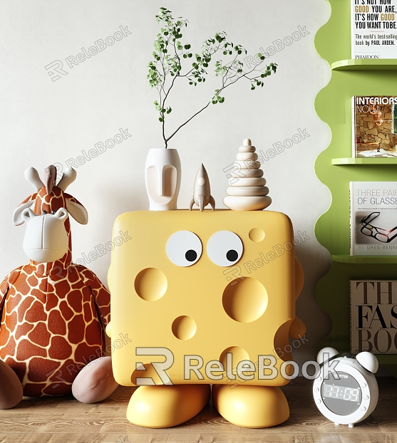 Cartoon Children's Bedside Cabinet Cheese Bedside Cabinet Children's Side Cabinet Toy Decorative Ornaments model