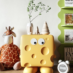 Cartoon Children's Bedside Cabinet Cheese Bedside Cabinet Children's Side Cabinet Toy Decorative Ornaments 3d model