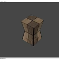 Modern Wooden Stool With Geometric Spliced Structure And Natural Wood Grain Design
