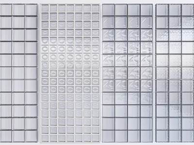 Decorative Glass Room Partition With Different Grid And Circular Patterns For Interior Design 3d model