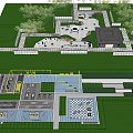 Architectural Site Plan With Buildings Pathways Pools And Green Landscaping 3d model