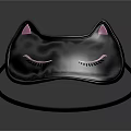 Black Cat Shaped Eye Mask With Pink Ears And Long Eyelashes Design