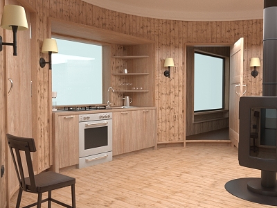 Small Villa Cabin Restaurant 3d model