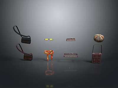 Everyday Essential Items Featuring Handbags Sunglasses Belt Basketball Toy And Accessories 3d model