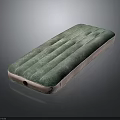 Green Inflatable Mattress With Marble Texture Light Colored Edges And Rectangular Shape