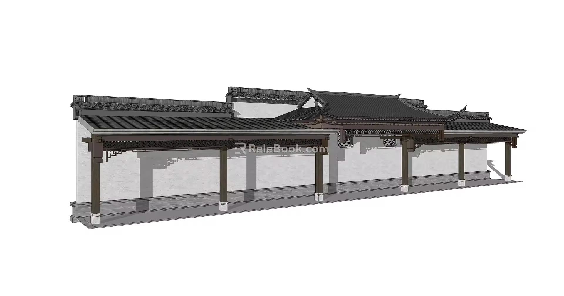 Chinese style gallery 3d model
