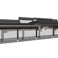 Chinese style gallery 3d model