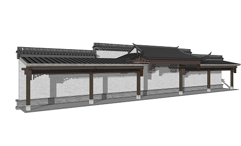 Chinese style gallery 3d model