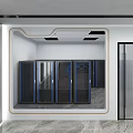 Modern Monitoring Room Interior With Workstations Computers Green Plants And Large Screens