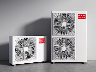 Efficient Energy Saving Air Conditioner Fan With White Design Dual Units 3d model