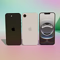 Three Apple iPhone Models In Black White And Camera Design 3d model
