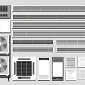 Various Types Of Air Conditioner Air Vents With Modern Grille And Linear Design Styles