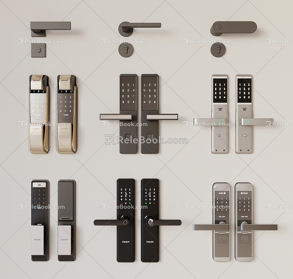 Smart lock fingerprint lock combination lock electronic lock door lock door handle door handle model