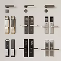 Smart lock fingerprint lock combination lock electronic lock door lock door handle door handle 3d model