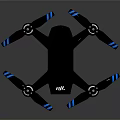 Modern Drone With Four Propellers Blue Lights And Sleek Body Design 3d model