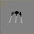 Modern Cutlery Set With Gold Heads And Black Handles Including Fork Spoon Knife