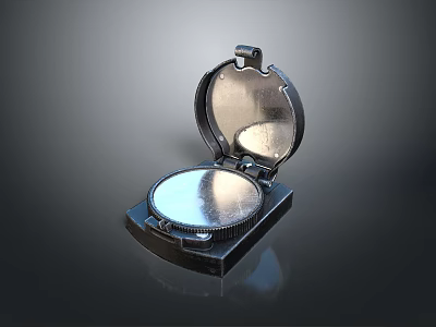 Open Metal Compass Shaped Weapon Featuring Reflective Surface And Intricate Details 3d model