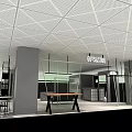 Modern Clothing Store Interior With Ceiling Design Glass Partitions And Display Racks