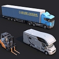 Modern engineering truck forklift truck 3d model