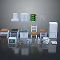 Modern Home Furniture Collection With Wooden Cabinets Chairs Tables And White Appliances
