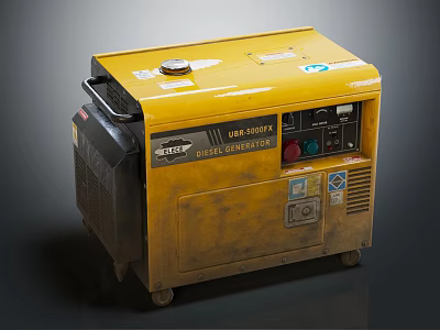 Yellow REGA DKN5500TE Diesel Generator With Portable Design And Control Panel 3d model