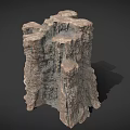 Natural Rock Scene Component With Rough Texture And Detailed Surface For 3D Terrain Design 3d model