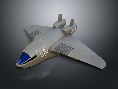 Futuristic Passenger Aircraft With Sleek Metallic Body Unique Wing Structure And Blue Windows 3d model